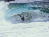 Matt Larson Bodysurfing under a Razor Rip, Wedge, Newport Beach, California