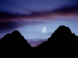 Moon Over Yellowstone National Park, Wyoming