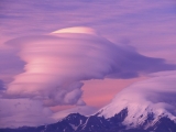 Lenticular Clouds Over Mount Drum, Alaska